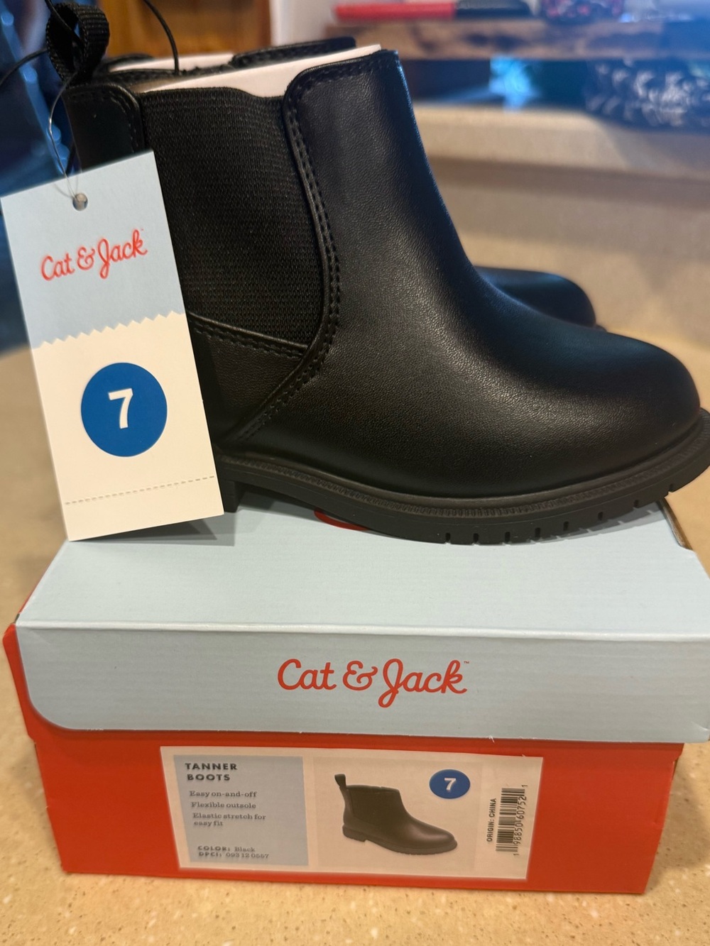 Cat & Jack Black Kids Chelsea Boots